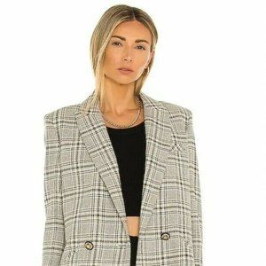 NEW VERONICA BEARD "ORIA" Dickey Jacket Ivory/Navy Plaid Women's blazer, Size 8